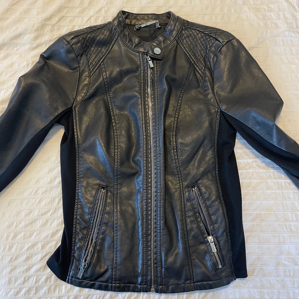 EXPRESS fitted black leather jacket